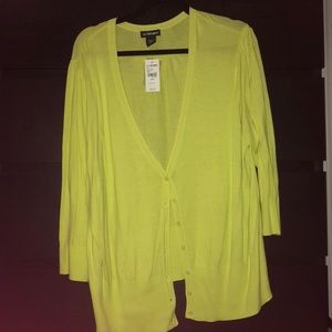 Neon yellow/greenish cardigan NWT